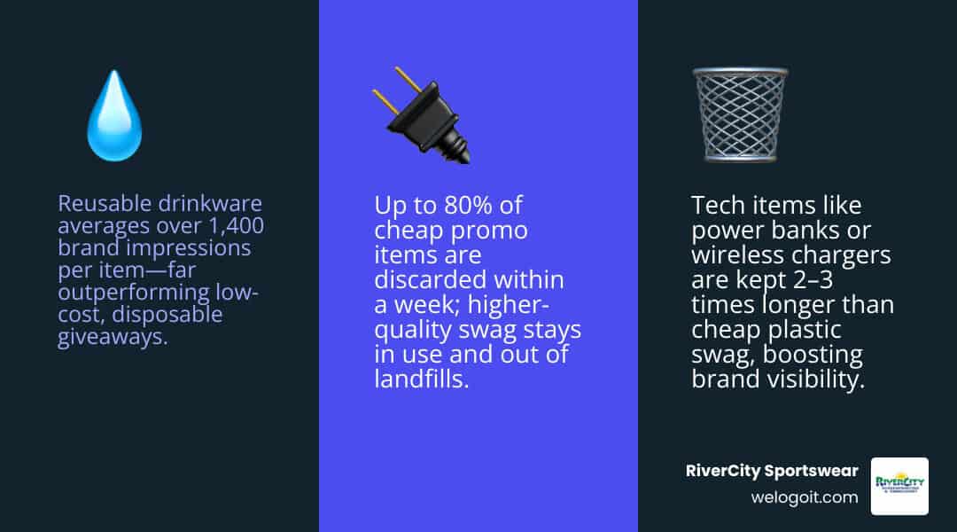 Infographic: Cost per impression comparison between drinkware, tech, and cheap plastic items - custom logo giveaways infographic 3_facts_emoji_blue Infographic: Cost per impression comparison between drinkware, tech, and cheap plastic items - custom logo giveaways infographic 3_facts_emoji_blue